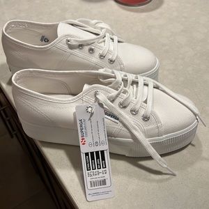 Superga White Platform Sneakers